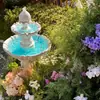 Fuente de boda de tres niveles estilo europeo decoración de patio balcón escena simple de agua corriente tarjeta de boda para fotos adornos de piscina de deseos