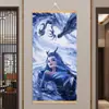 Pequeno Nezha Naohai Ao Bing Ao Guang Rei Dragão das Quatro Mares Papel de Parede Envolvente Pintura de Parede Sala de Estar Entrada Caixa de Relógio Pintura Decorativa