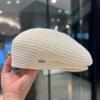Boina Plisada de Diseñador Japonés para Mujer Versátil Adelgazante para la Cara Primavera Verano Seda de Leche Transpirable Sombrero de Artista