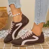 Zapatillas de Entrenamiento Alemanas de Bloques de Color Retro Transfronterizas para Mujer Planas con Cordones Casuales Gamuza Sintética Ligeras Talla Grande Comercio Exterior Zapatillas de Mujer Forrest Gump
