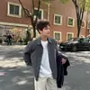 Camisa a Cuadros Estilo Retro Americano Tipo Fei para Hombre, Manga Larga, Cuello de Solapa, Corte Holgado, Versátil Casual Chaqueta Camisa Nuevo Estilo Primavera
