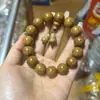 Madeira de seis veios 2.0 material antigo, pulseira de madeira Jialong, pulseira de nove veios, contas budistas com anéis deslizantes, contas de oração masculinas e femininas com padrões completos