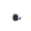 Anillo de Moissanita Ovalado Morado al por Mayor Moissanita de Corte Colorido en Forma de Huevo Prueba de Color D con Certificado Tarjeta Negra