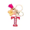 Llavero de Borla de Mariposa con Pedrería Transfronterizo con 26 Opciones de Letras, Colgante de Resina para Bolso, Accesorio de Regalo para Mejores Amigas