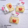 Juguete de Comida Simulada Galleta Gatito Pan Pegamento de Crema DIY Funda de Teléfono Cuerda para el Pelo Adorno de Zapato Flor Accesorios de Resina
