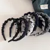 Diadema de Tela de Lunares y Rayas de Alta Calidad con Dientes, Estilo Retro Perezoso, Versátil, Antideslizante, Diadema de Corona Alta
