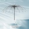 Guarda-chuva Transparente com 16 Varetas e Cabo Longo, Tamanho Grande, Para Duas Pessoas, Branco, Guarda-chuva Moderno, Uso Duplo para Sol e Chuva, Guarda-chuva Resistente e à Prova de Vento
