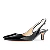 Zapatos de Moda para Mujer Transfronterizos Estación Europea Boca Baja Baotou Tacón Medio Alto Zapato Individual de Exportación Zapatos de Mujer
