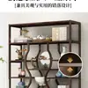 Estante de Exibição de Armário de Chá Estilo Chinês em Madeira Maciça, Suporte de Exibição de Folhas de Chá, Estante de Armazenamento para Decoração de Sala de Chá, Mesa de Chá e Prateleira para Conjunto de Chá