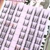 12 Filas de Pestañas de Estilo Diario Auto-injertables tipo Gato de un Solo Racimo con Tallo Negro Único Pestañas Planas para Cosplay y Festividades Fábrica de Origen