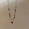 Colar Camadas com Contas de Pedra Olho de Tigre Melard para Mulheres, Vintage, Luxo Leve, Corrente para Suéter de Alta Qualidade, Novo Acessório 2026