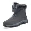 Botas de Nieve para Hombre para Exteriores Más Terciopelo Cálidas de Caña Alta Zapatos de Algodón Velcro Antideslizantes Resistentes al Desgaste Talla Grande Invierno Grandes de Algodón Zapatos para Mujer