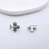 Fecho de Coração em Cobre Banhado a Ouro com Microincrustação de Zircônia Pulseira com Contas de Cristal Fecho de Ponta Acessórios para Joias DIY