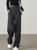 Pantalones de traje nuevos para mujer de primavera y otoño, holgados, adelgazantes, de cintura alta, pierna ancha, pierna recta, pantalones casuales de longitud hasta el suelo para mujer