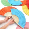 Abanico plegable blanco papel blanco abanico diy pintura 7 pulgadas pintura infantil jardín de infantes hecho a mano garabato abanico de colores