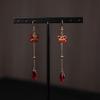 Bolsa de la Suerte de Aretes Florales de Estilo Chino Nuevo, Nuevos Aretes de Gancho Populares, Aretes Niche de Alta Gama, Aretes Únicos, Joyería de Estilo Chino