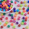 Dados multicoloridos com miçangas, desenho animado, cola creme artesanal DIY, corrente para celular, acessórios de resina, material para joias, pesando no atacado