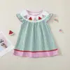 Transfronterizo Bebé Niña Pequeña Princesa Bebé Verano Manga Volante Sin Mangas Vestido Cuello Bordado Sandía Estilo Elegante