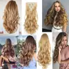 Extensões de Cabelo Femininas Europeias e Americanas Tipo Presilha Bb, Conjunto de Sete Peças, Extensões de Cabelo Longo Cacheado Ondulado Grande, Perucas de Extensões de Cabelo Cacheado Longo Naturais Invisíveis