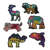 Patches de Tecido Bordados com Animais Africanos, Céu Estrelado Criativo e Elementos de Paisagem, Emblemas para Roupas, Acessórios de Bagagem, Patches Decorativos