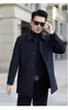 Casaco trench coat de lã autêntico frente e verso masculino temporada outono e inverno forro de plumas casaco de lã comprimento médio jaqueta de cashmere