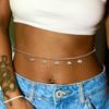 Cadena de cintura de Ojo de Diablo de Nueva Personalidad Transfronteriza Moda Europea y Americana Estilo Playa Cadena para el Ombligo Completamente Diamantada Cadena de cintura