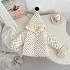 Chaqueta de Algodón de Invierno para Niños 2026 Elegante con Puntos Grueso Abrigo con Capucha Cárdigan Versátil Chaqueta de Algodón Acolchada para Bebé