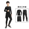 Conjunto de ropa deportiva de baloncesto para niños, traje de entrenamiento de running de manga larga de secado rápido, mallas de running unisex para otoño/invierno