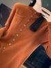 Ropa de Primera Línea Lista para Usar Pantalones Cardigan Chaqueta 100% Lana Borde Enrollado Retro Bolsillo con Solapa Estilo Perezoso Simple Tejido