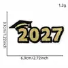2027 Temporada de Formatura Preto Dourado Tecido Bordado Patch Estrela de Cinco Pontas Patch de Medalha Bordado Computadorizado Acessórios para Roupas Patch Termocolante