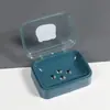 Jabonera con Tapa para Drenar, Jabonera Portátil para Dormitorio Estudiantil, Baño, Hogar con Tapa abatible para Lavandería y Baño