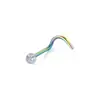 Amazon Aliexpress Comercio Electrónico Transfronterizo Más Vendido Bola de Diamante Completa Acero Inoxidable Electrochapado Barra Multicolor Adorno de Nariz de Diamante Clavo de Nariz