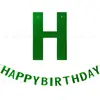 Nova faixa de aniversário de PET com glitter a laser, faixa colorida com letras HAPPY BIRTHDAY para decorações de festa