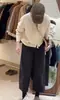 Calças casuais de lã grossa com cintura elástica para mulheres, tamanho grande, para mulheres plus size, novo estilo outono e inverno, adequadas para corpo tipo pera, calças cropped de perna larga