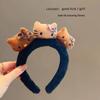 Diadema con diseño de gato y leopardo de piel negra con dibujos animados, diadema ancha con borde para lavarse la cara, diadema para maquillaje, pinzas para el cabello prensadas, accesorios para el cabello para mujeres.