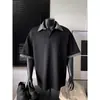 Camisa Polo Splicing Xadrez Falsa de Duas Peças Cleanfit Manga Curta Masculina Verão Design Retrô Americano Camiseta Estudante