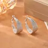 Brincos de Argola Grandes Geométricos Estilo Retro de Hong Kong em Metal, Design de Nicho, Estilo Minimalista, Brincos Únicos, Acessórios de Orelha da Moda e Versáteis para o Dia a Dia