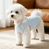 Roupas de Algodão Puro para Cachorro Jaqueta de Algodão Aquecimento de Inverno Animal de Estimação Cachorro Pequeno Bichon Filhote Gato Roupas de Proteção para a Barriga Prevenir o Frio Macio