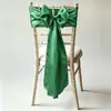 Tela para respaldo de silla de satén de imitación al por mayor de fábrica, cinta de satén específica para hotel, lazo de banderola floral para respaldo de silla de banquete de bodas
