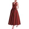 Vestido Nuevo de Satén de Verano Aliexpress Vestido de Baile Largo 2026 Cuello en V Sin Mangas Vestido Largo Vestido Elegante