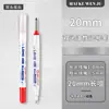 Caneta marcadora de ponta fina dupla com 20 mm de comprimento, com tinta à base de óleo, especializada para marcação em marcenaria e azulejos, disponível nas cores vermelho, azul e preto