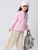 Sudadera de cuello alto para niña Invierno Color de contraste para niño Forro polar polar de doble cara Cálido Top con cremallera Chaqueta jersey para niños