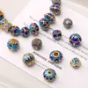 Contas Esféricas Lisas de Esmalte Cloisonné de 10mm Feitas à Mão para Pulseira de Miçangas DIY Chaveiro Material para Joias Acessórios Contas Soltas