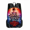 Amazon Stranger Things Stranger Things Desenho Animado Mochila de Grande Capacidade para Redução de Peso para Alunos do Ensino Fundamental