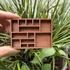 Caja Cuadriculada Color Madera Vintage Zakka Transfronteriza, Soporte de Joyería Miniatura de Madera, Adorno de Almacenamiento de Muestras Minerales