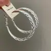 Amazon Transfronterizo Nuevo Estilo Rico Oro de Otoño~Aretes Trenzados de Metal Retro con Cierre de Plata 925 Aretes Simples de Moda para Mujer