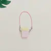Chaveiro de Desenho Pingente de Pipoca Pingente de Casa de Boneca Fofo Artificial DIY Copo de Água Chaveiro de Mochila Escolar