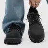 Zapatos Derby de hombre de caña baja, talla grande, con cordones, zapatos de plataforma que aumentan la altura, estilo británico, zapatos de cuero desgastado