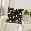 TEMU Nueva Almohada de Halloween Calavera Fantasma Estampado Material de Lino Funda de Almohada Decorativa para Sofá de Halloween