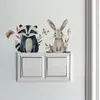 Set de Pegatinas para Switch Br-S201 Mapache Erizo Zorro Conejo Diversión Infantil Decoración de Switch para Habitación Infantil Pegatinas de Pared